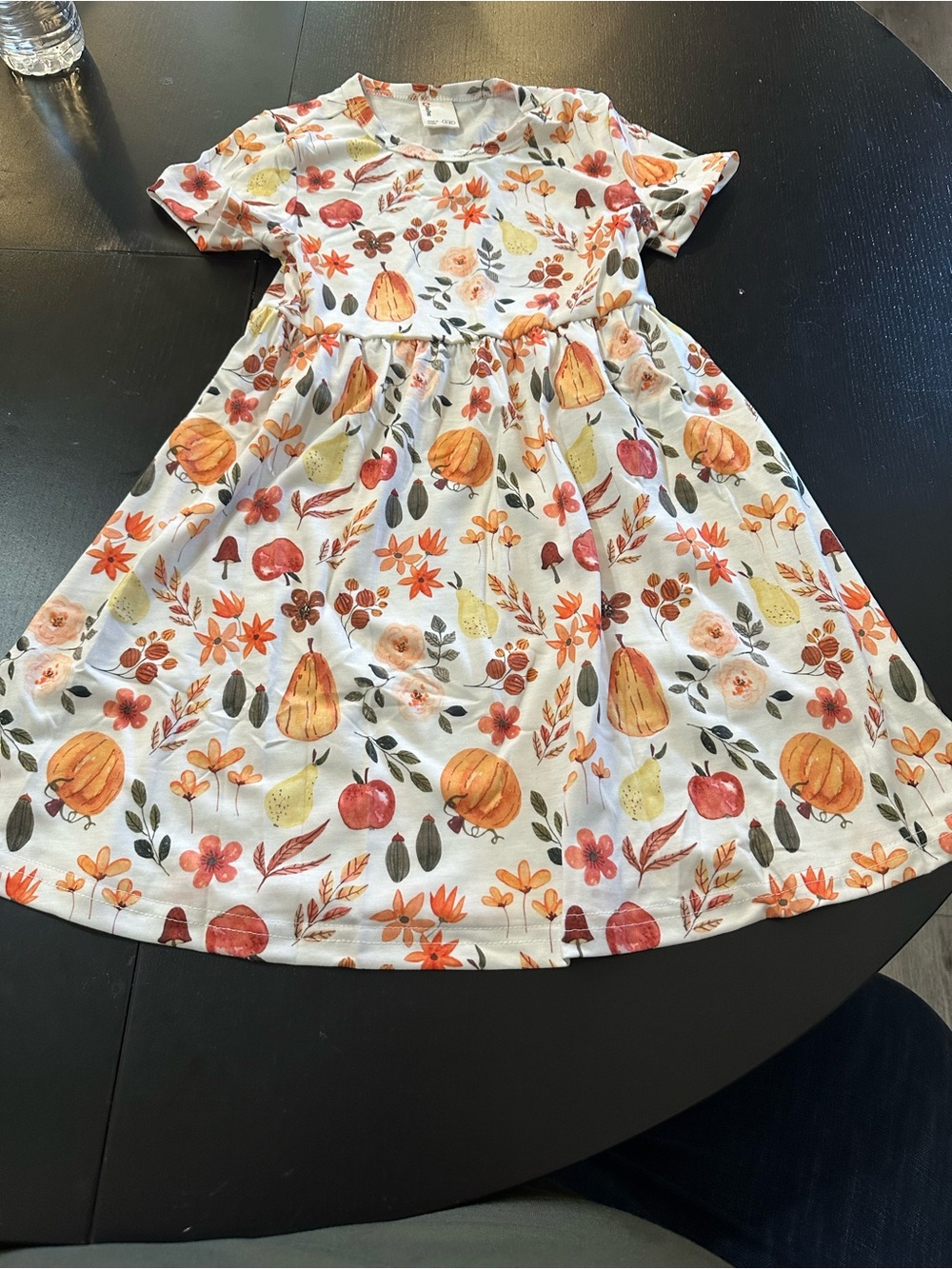 Kids White Autumn Fruit Print Dress - Brand:3 DRESSES